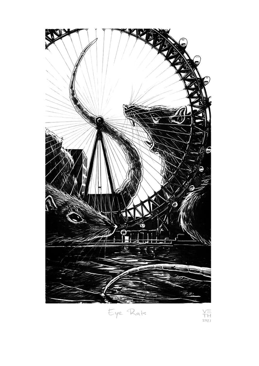 London Eye Rats // Giclée Art Print
