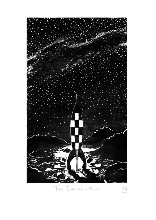 Tiny Escape Moon // Giclée Art Print