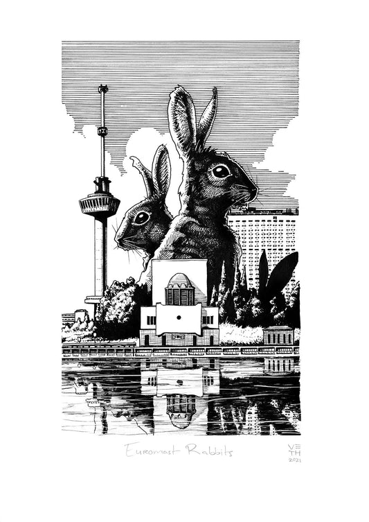 Euromast Rabbits // Giclée Art Print