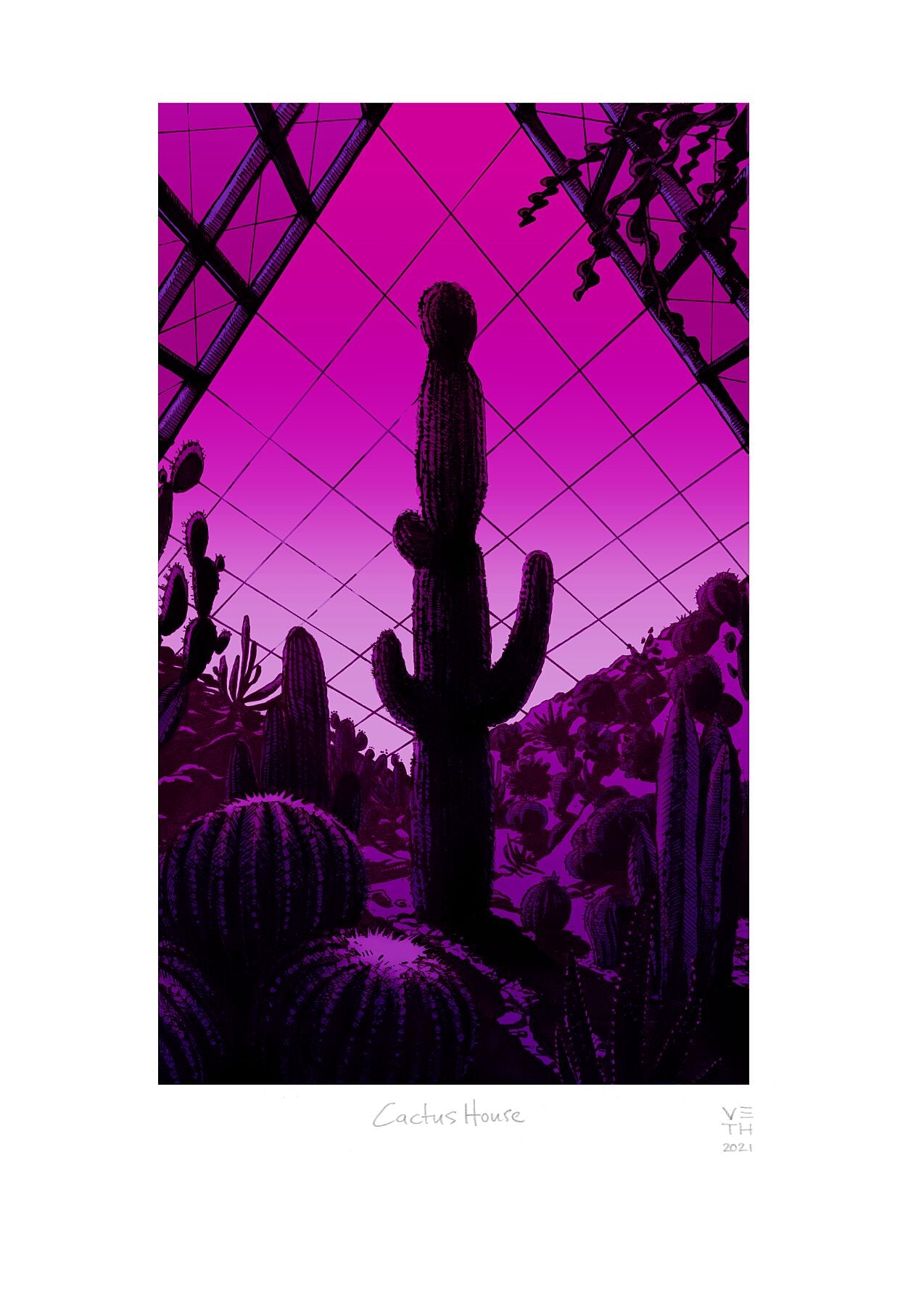 Cactus House (Colour) // Giclée Art Print