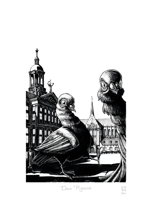 Dam Pigeons // Giclée Art Print
