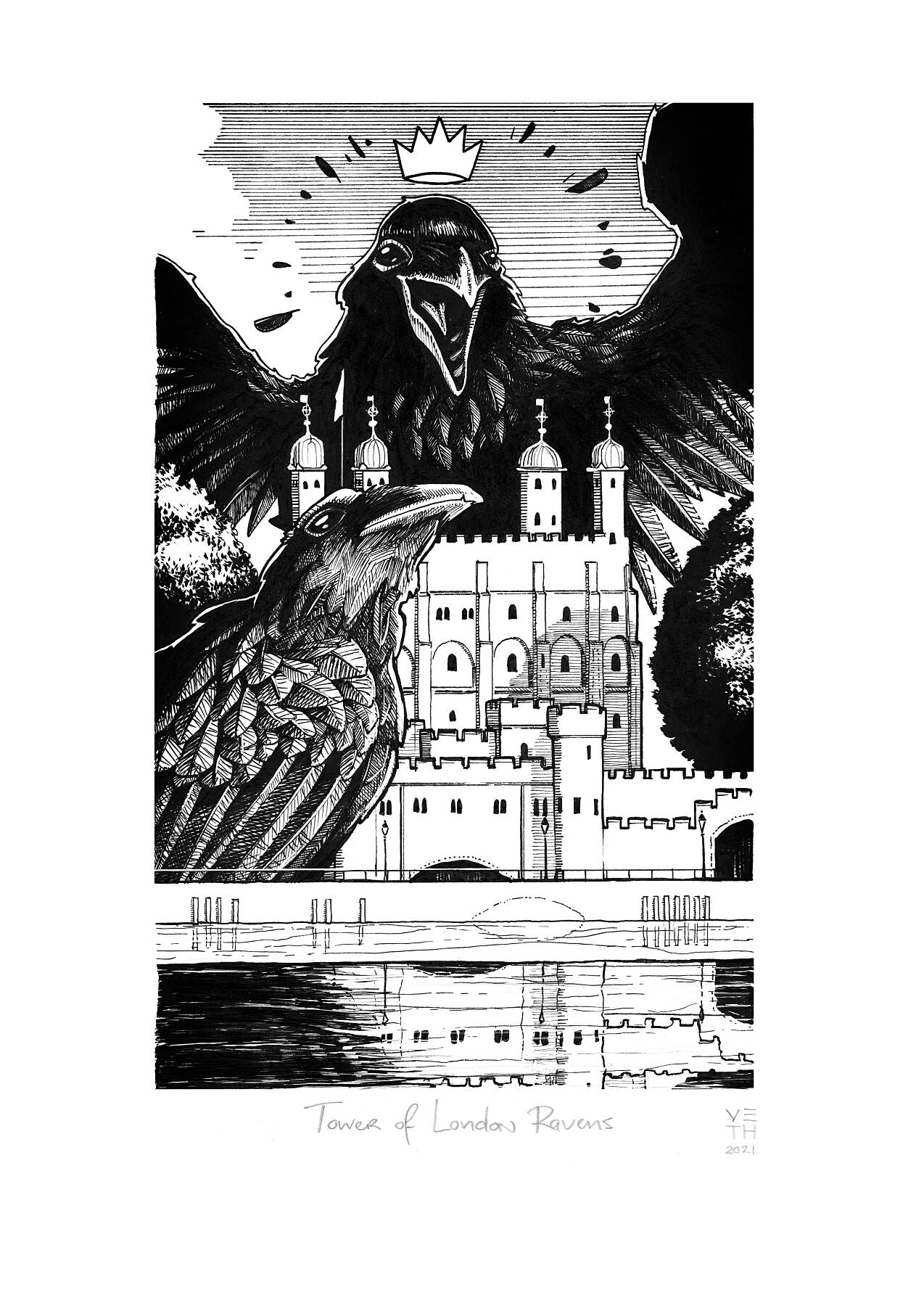 Tower of London Ravens // Giclée Art Print