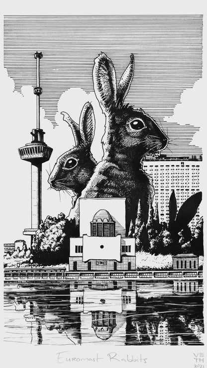 Euromast Rabbits // Giclée Art Print